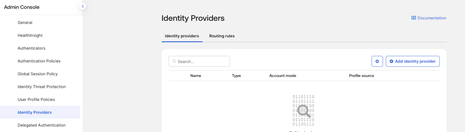 Add Identity Provider step 1