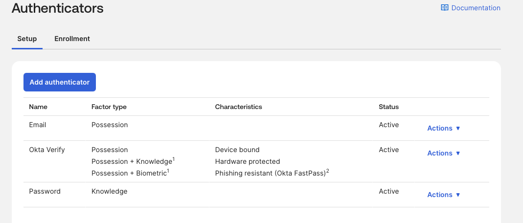 Authenticators overview