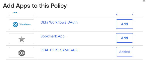 Policy attached to app